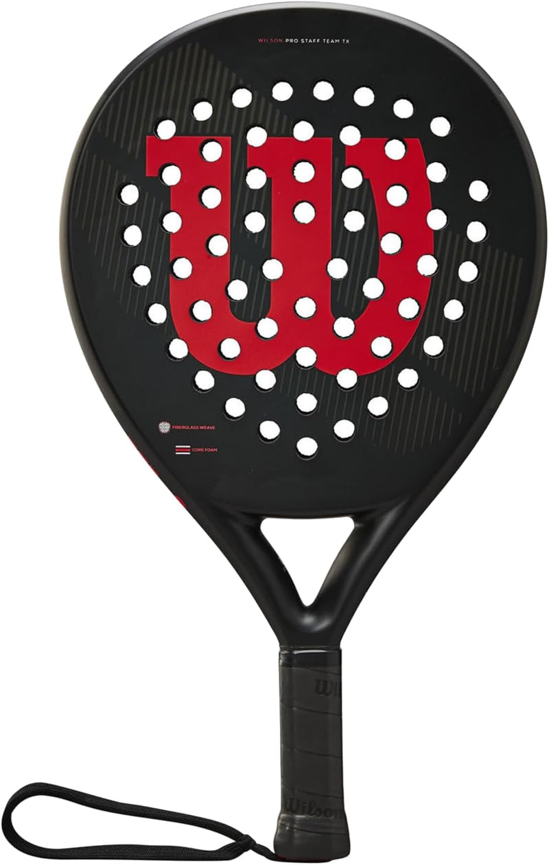 Wilson Pro Staff Team TX Padel Racquet WR069511U, Unisex, rakiety do padla, Black/Red, 2