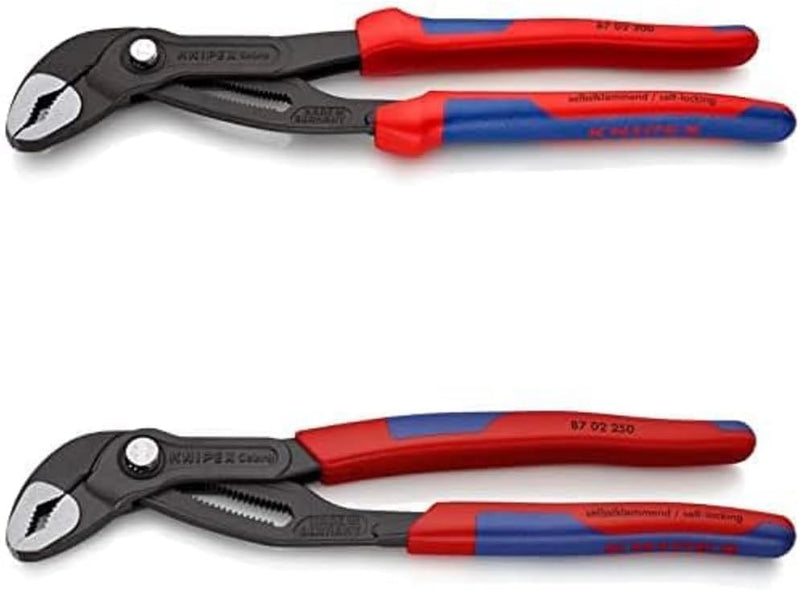 KNIPEX Cobra®, Wasserpumpenzange | Rohrzange mit 2K-Griffen, 300 mm, 87 02 300 + KNIPEX Cobra®, Wass