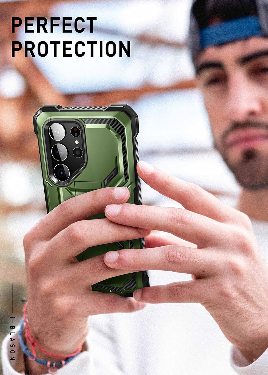 i-Blason Armorbox Series Hülle für Samsung Galaxy S23 Ultra 5G Bumper Case mit 2 Vorderseite (ohne D