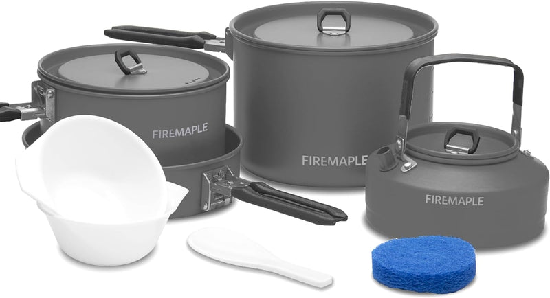 Fire-Maple Feast Camping Geschirr Set aus Edelstahl und eloxiertem Aluminium Feast FEAST 4 Black, FE