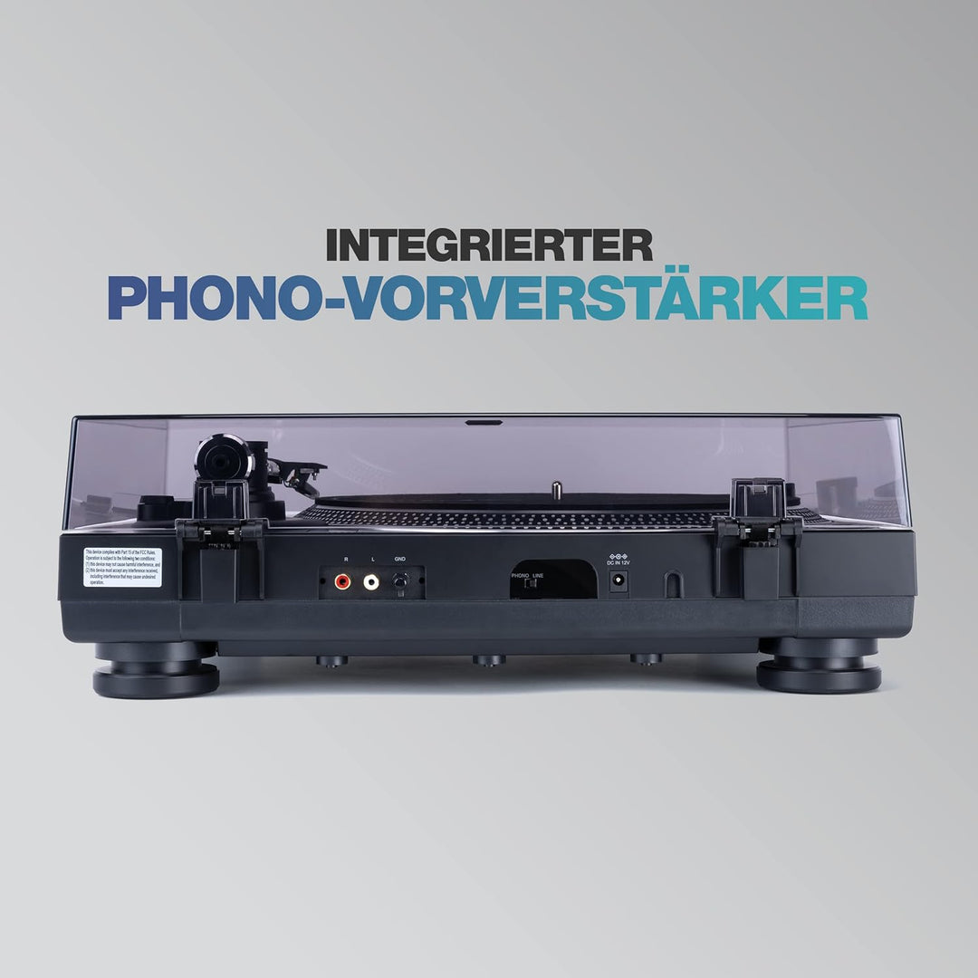 Reloop RT-1 BT Plattenspieler mit Riemenantrieb für DJ- und HiFi-Anwendungen, Bluetooth-Ausgang zur