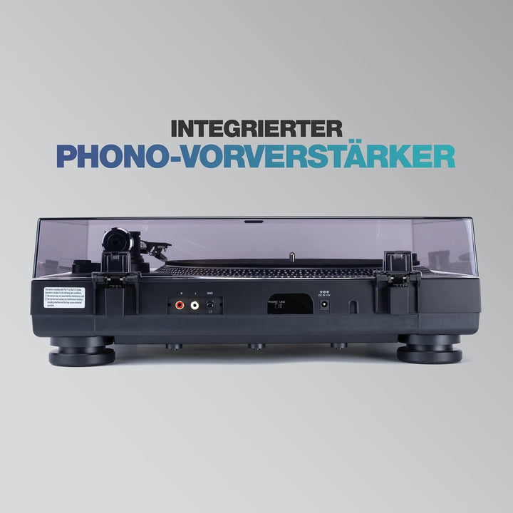 Reloop RT-1 BT Plattenspieler mit Riemenantrieb für DJ- und HiFi-Anwendungen, Bluetooth-Ausgang zur