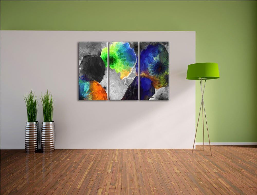 beeindruckender Quallenschwarm schwarz/weiss Deluxe 3-Teiler Leinwandbild 120x80 Bild auf Leinwand,