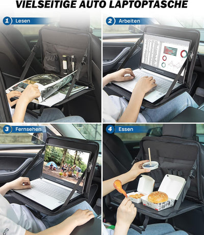 Auto Tisch, Auto Schreibtisch mit Getränkhalter, Multifuktionale Laptophalter Auto zum Essen, Arbeit