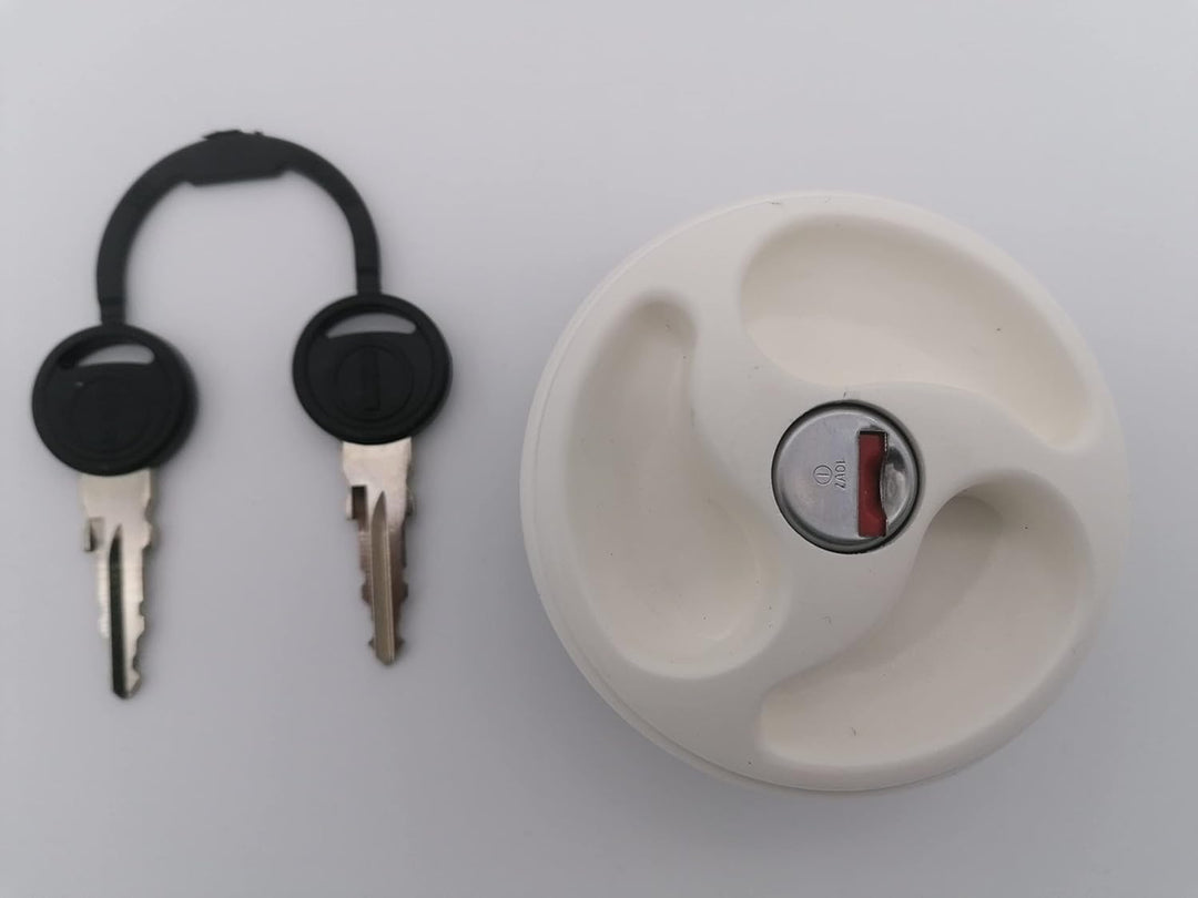 CR-MOESANCO® Weisser Wassertankdeckel für Wohnwagen, mit 3 versenkten Griffen, Wassereinlass mit Reg