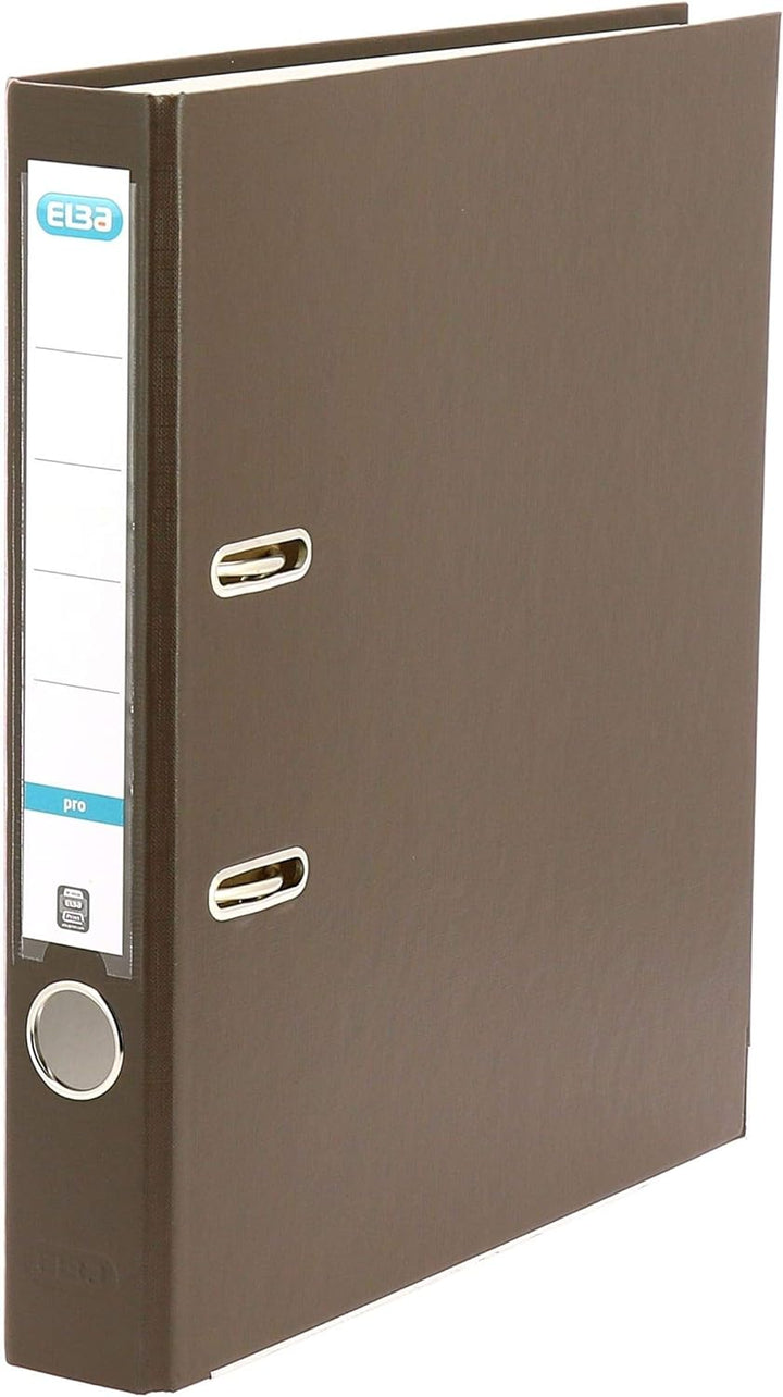 Elba Ordner A4, Smart Pro, 5 cm schmal, Kunststoff aussen, braun, 10 Stück, braun