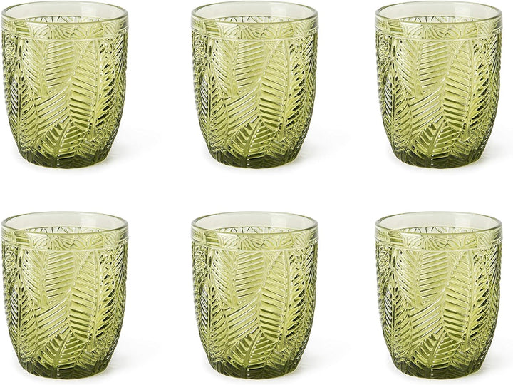 Excelsa Leaf Set 6 Gläser Wasser, Glas, Grün