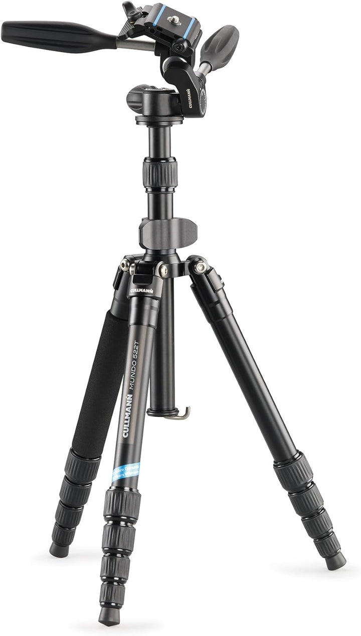 Cullmann MUNDO "522T OT35" Reisestativ inkl. 3-Wege-Kopf schwarz, Aluminium (Höhe 135 cm) Reisestati
