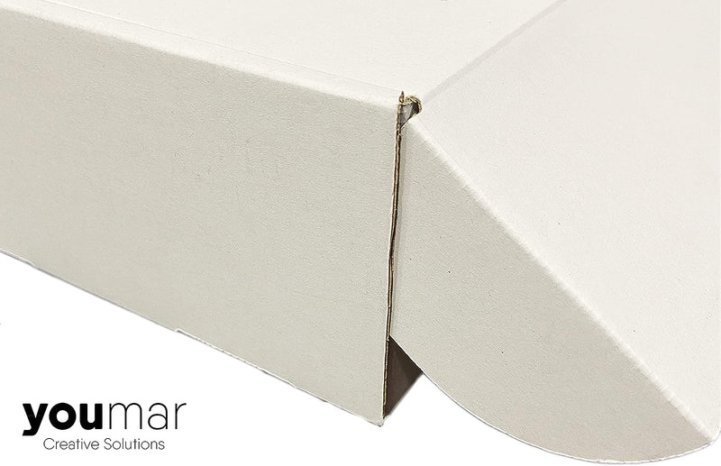 Youmar Solutions – Packung mit 25 Schachteln aus Karton (Grösse M), Weiss M (25x18x8cm), M (25x18x8c