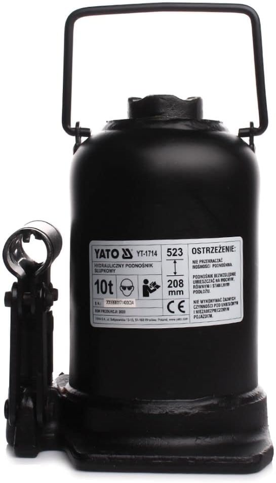 Yato Bottle Jack Two Stage Piston 10T, Schwarz, YT-1714