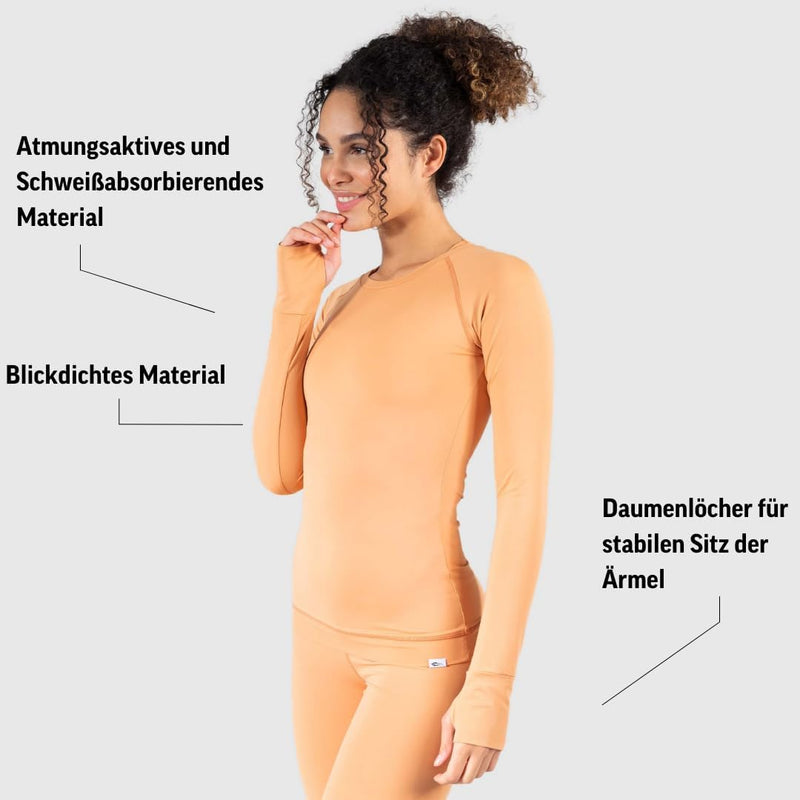 SMILODOX Longsleeve für Damen I Perfekte Passform Dank Raglan Armverlauf und Daumenlöcher I Hochwert