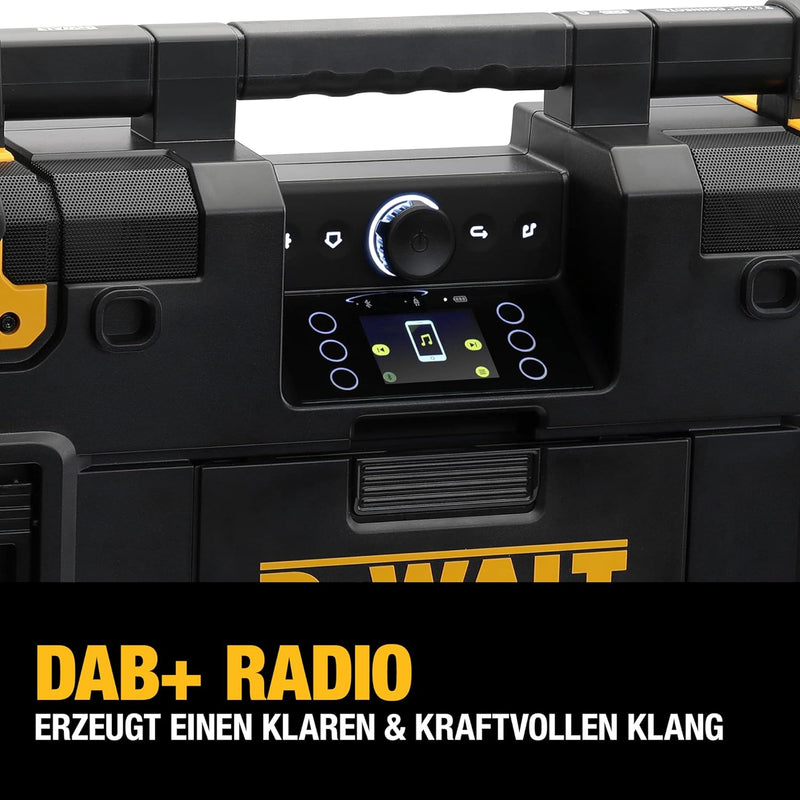 Dewalt Akku- & Netz-Radio (passend zum T-Stak-Boxen-System, mit Ladestation, DAB+ & AM/FM-Baustellen