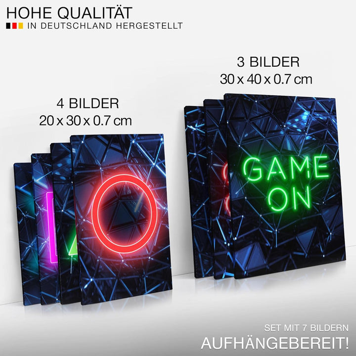 Novart Wandbilder Spielkonsole Game - KOMPLETT AUFHÄNGFERTIG - Gamer Kinderzimmer Junge Teenager- 7