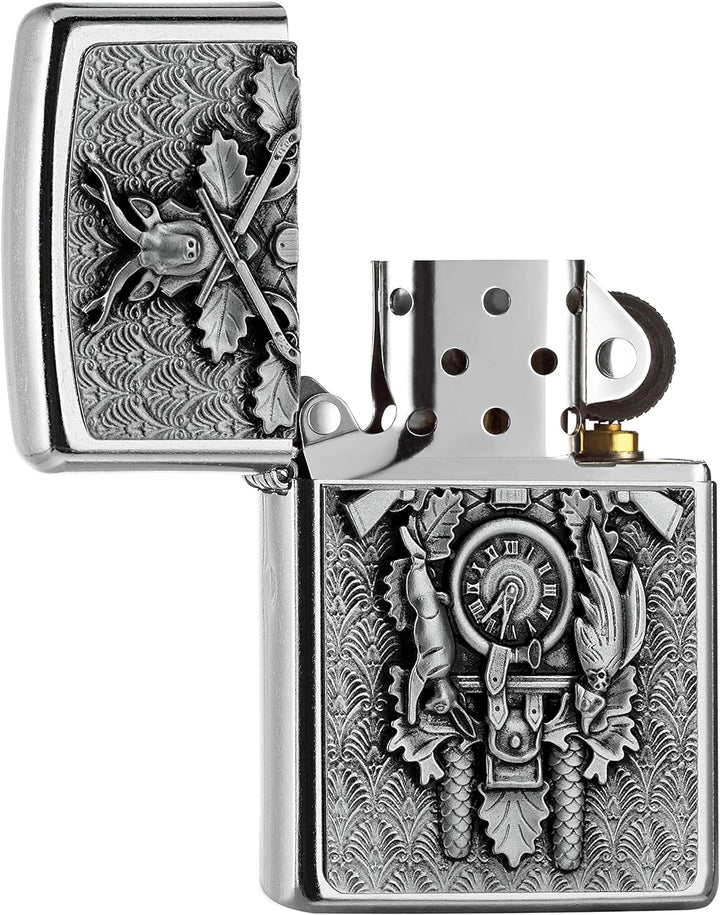 Zippo 2006511 PL 207 Kuckucksuhr Emblem Feuerzeug, Messing, Design, 5,83,81,2