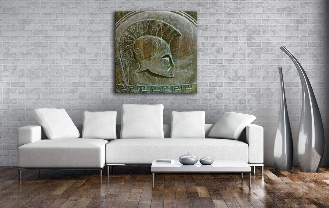 deyoli altes römisches Bronzerelief Gladiator Format: 70x70 als Leinwandbild, Motiv fertig gerahmt a