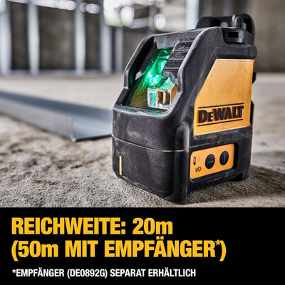 Dewalt Kreuzlinienlaser DW088CG (Grüner Laser, Laserklasse 2, selbstnivellierenden, ¼“ Stativaufnahm