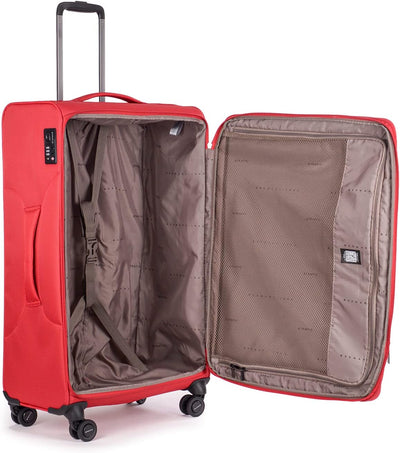 Stratic Light + Koffer Weichschale Reisekoffer Trolley Rollkoffer gross, TSA Kofferschloss, 4 Rollen