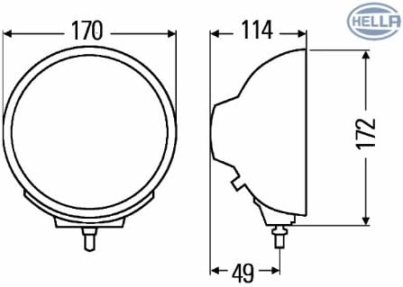 HELLA - Halogen-Fernscheinwerfer - Luminator Compact - E1 1902/ECE-R112/SAE - 12/24V - 1F3 009 094-0
