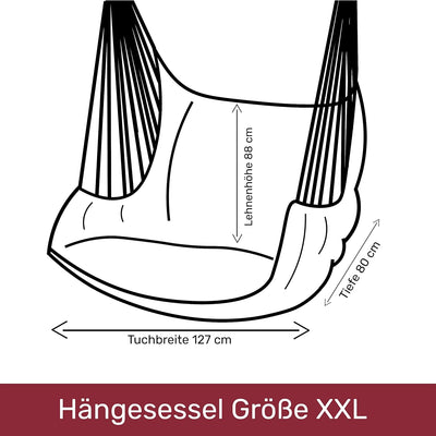 HOBEA-Germany Hängesessel Hängestuhl Hängesitz mit 2 Kissenhüllen (XXL (bis 140kg belastbar), Lappla