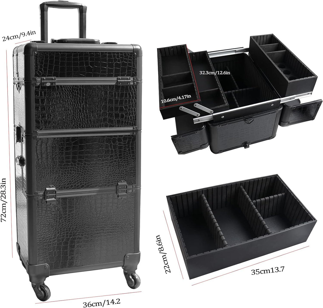 ANGNYA Kosmetikkoffer Trolley Friseurkoffer Multikoffer Schminkkoffer Rollkoffer mit 4 Rollen Make u