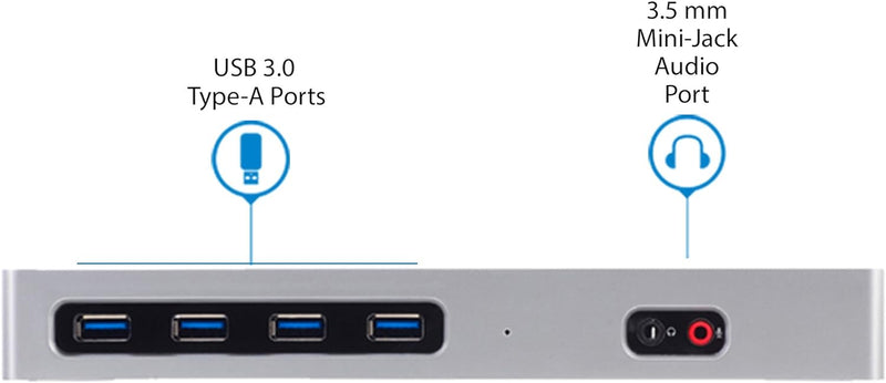 StarTech.com USB-C und USB-A DisplayLink Docking Station - Dockingstation für 2x Monitore 4K 60Hz Di