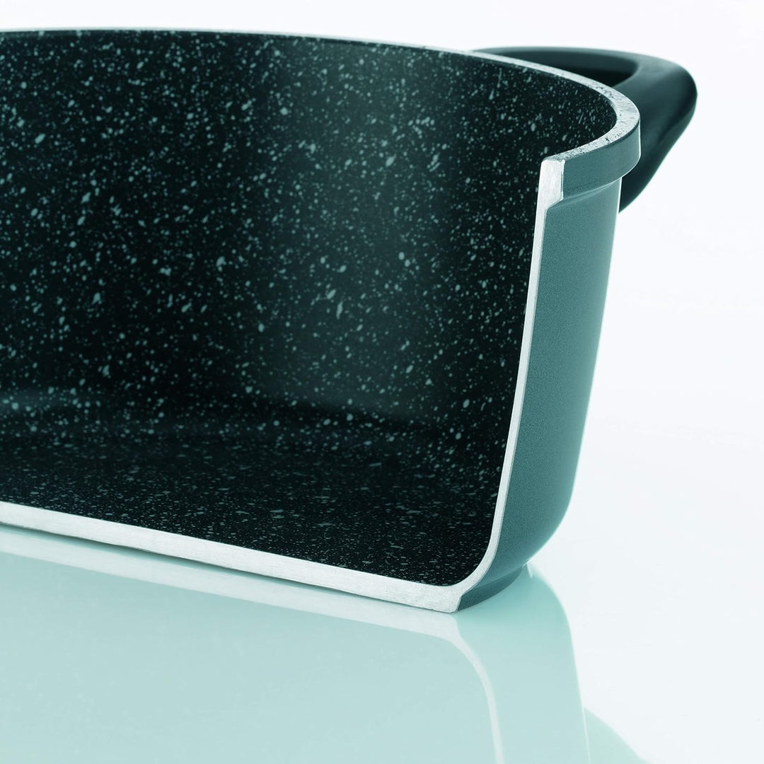 kela Grill-Eckpfanne Stoneline 28x28cm aus Aluminium, Aluguss, Schwarz, 28 cm