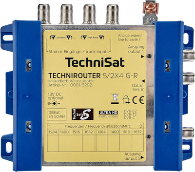 TechniSat TECHNIROUTER 5/2x4 G-R, Einkabellösung / Verteiler für zwei Kabelstränge, für 1 Orbit-Posi