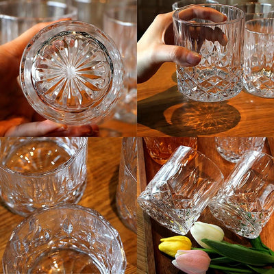 Whiskeyglas Set von 6 Tumbler für klassische Cocktails Premium Kristallglas Probierbecher Hohe Glas