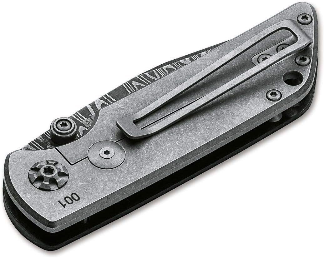 Böker Manufaktur Solingen M4 Sherman-Damast Taschenmesser Damast/Micarta Schwarz, Klingenlänge: 7,70
