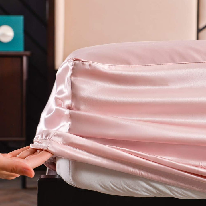 THXSILK Seide Spannbettlaken Spannbetttücher Seide Bettlaken 100% Maulbeerseide 19 Momme mit Rundumg
