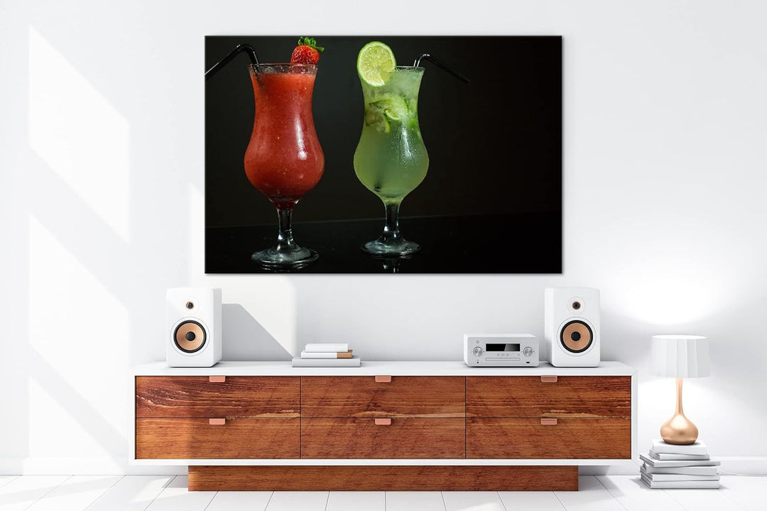 deyoli Dark appetitliche Cocktails Format: 100x70 als Leinwand, Motiv fertig gerahmt auf Echtholzrah