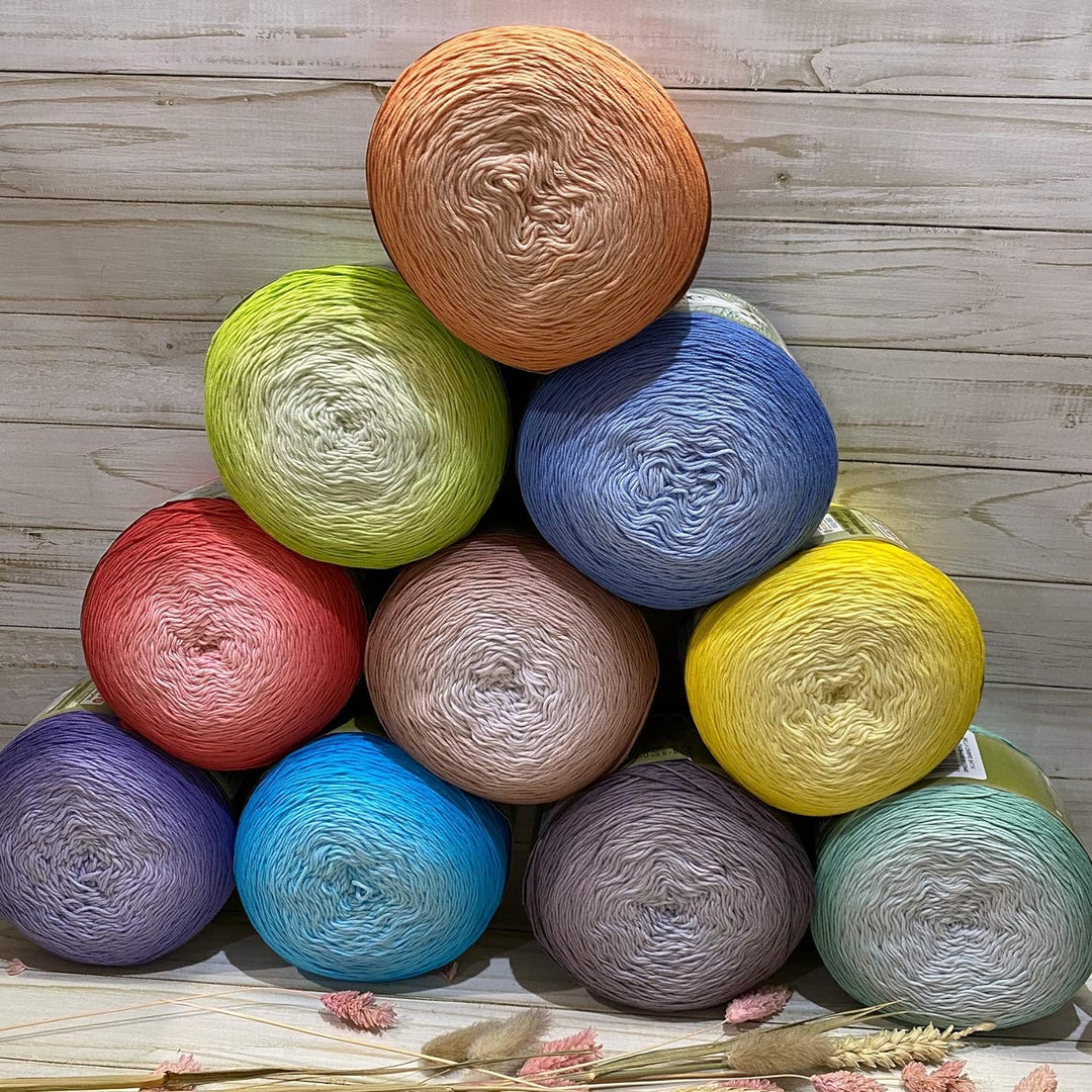 Alize Bella Ombre Batik 100% Baumwolle Garn 1 Big Knäuel 250 g 900 m 984 Yards 7409, 7409