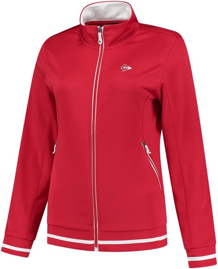 Dunlop Sports Damen Club Ladies Knitted Jacket Tennis Shirt M Rot, M Rot