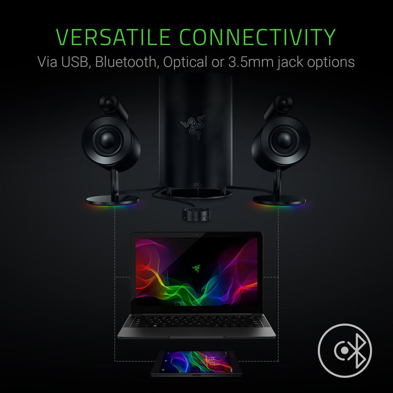 Razer Nommo Pro - 2.1 Virtual Surround Premium Gaming und Heimkino Lautsprecher System mit THX-Zerti