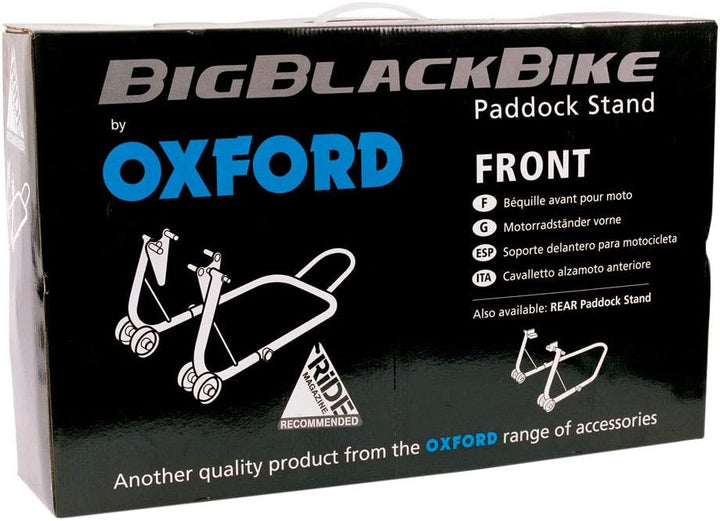 Oxford Die Cast SP822 Big SCHWARZ Motorrad VORDERE FAHRERLAGER Stand, Medium