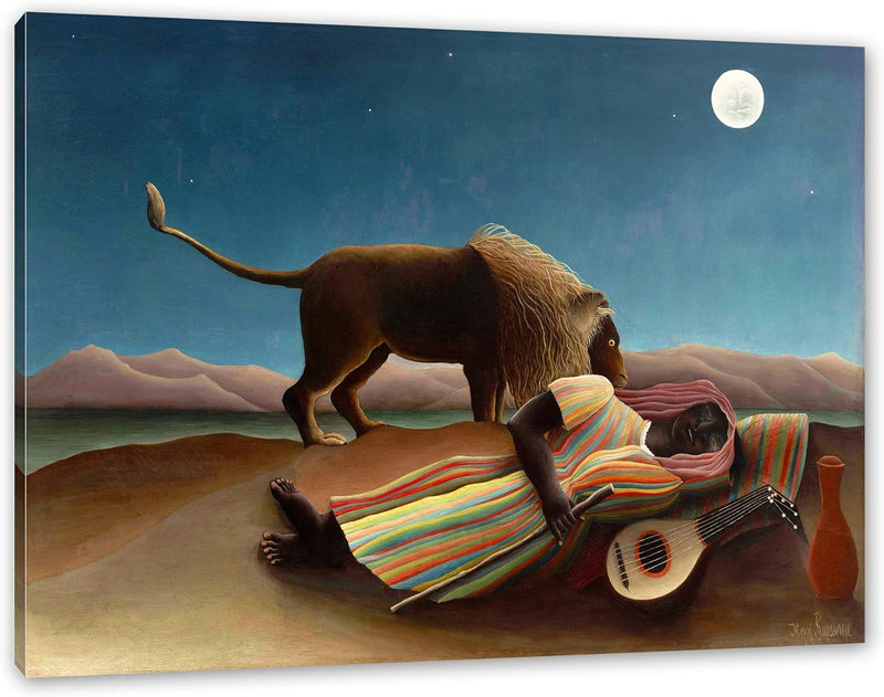 Henri Rousseau - Schlafende Zigeunerin als Leinwandbild / Grösse: 100x70 cm / Wandbild / Kunstdruck