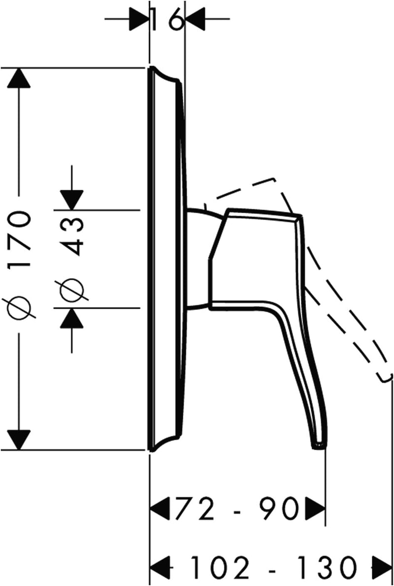 hansgrohe Metris Classic Unterputz Duscharmatur, für 1 Funktion, Chrom Dusche, Dusche