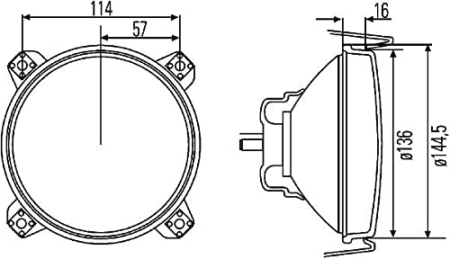HELLA - Halogen-Hauptscheinwerfer - 12V - rund - Einbau - rechts/links - 1L3 005 649-017