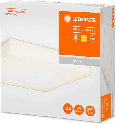 LEDVANCE LED Wand- und Deckenleuchte, Leuchte für Innenanwendungen, Warmweiss, 300,0 mm x 300,0 mm x