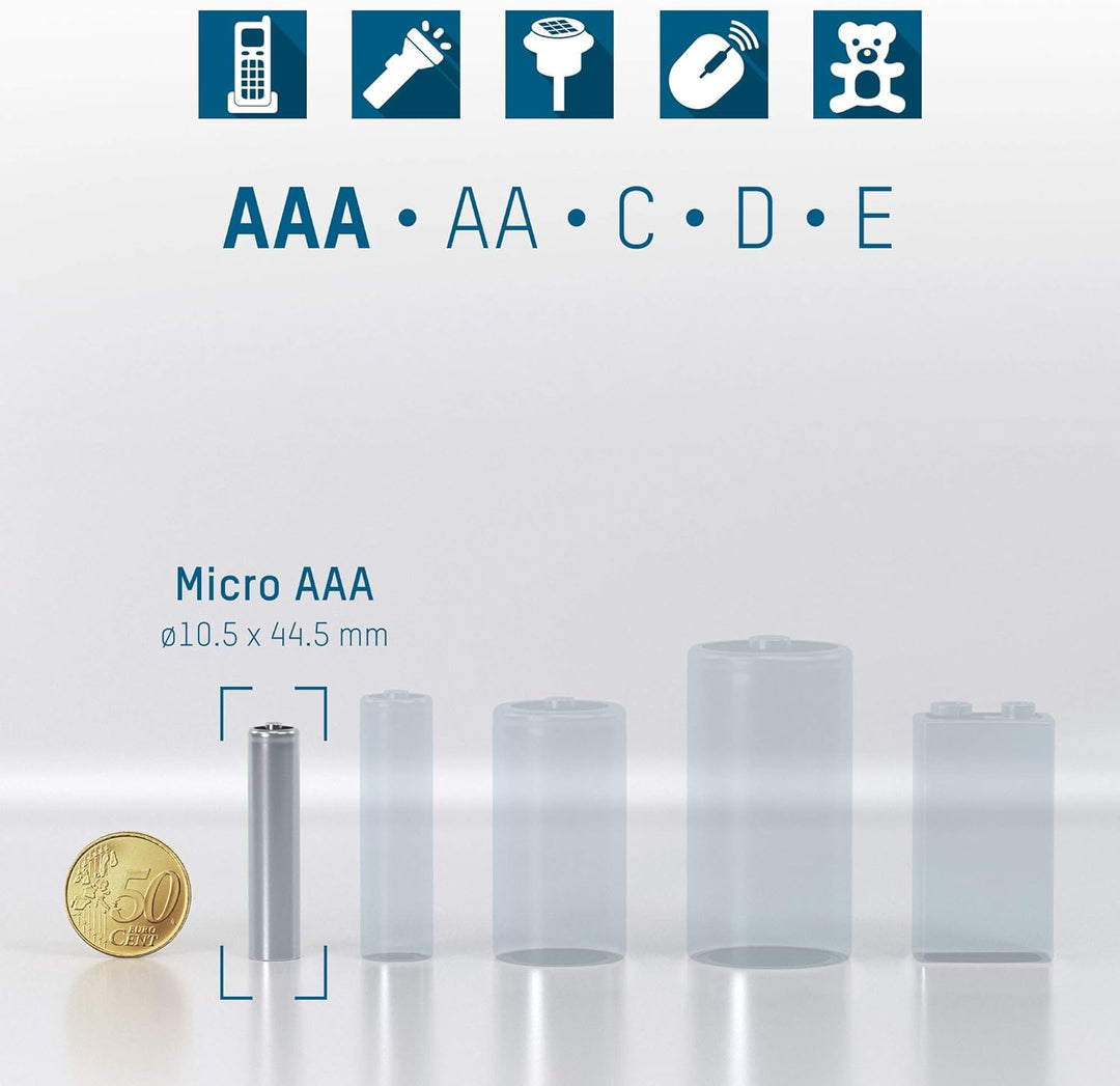 ANSMANN Akku AA Typ 2850 mAh, NiMH 1,2 V (8 Stück) & Akku AAA Typ 1100 mAh (min. 1050 mAh) NiMH 1,2