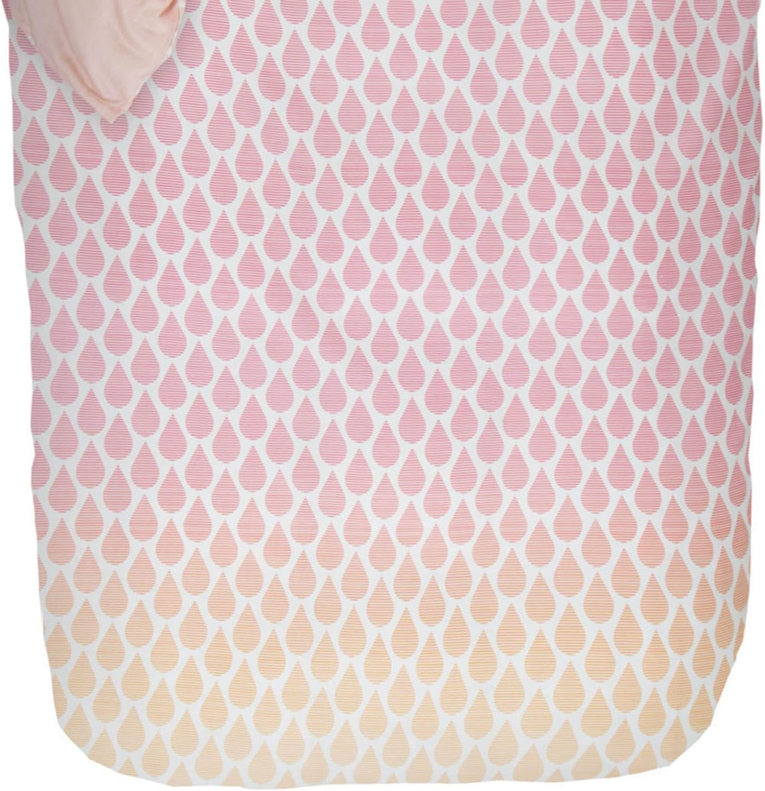 Esprit Satinbettwäsche Rainns I Farbe Pink I 200x220 2x80x80 cm I Tropfen auf weissem Grund I Reine