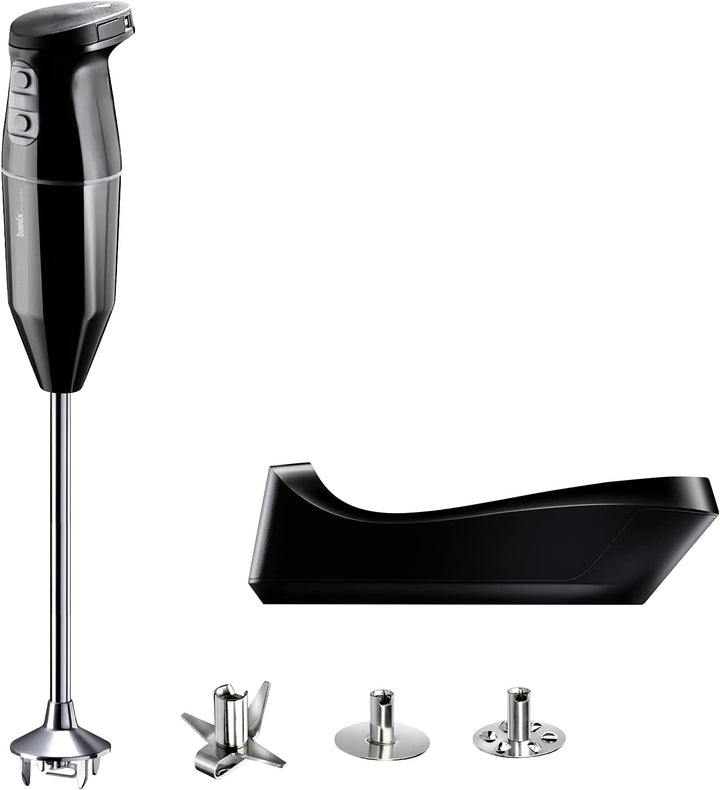 bamix Stabmixer Set cordless PRO kabellos, extra lange Achse, inkl. Messer, Quirl, Schlagscheibe aus