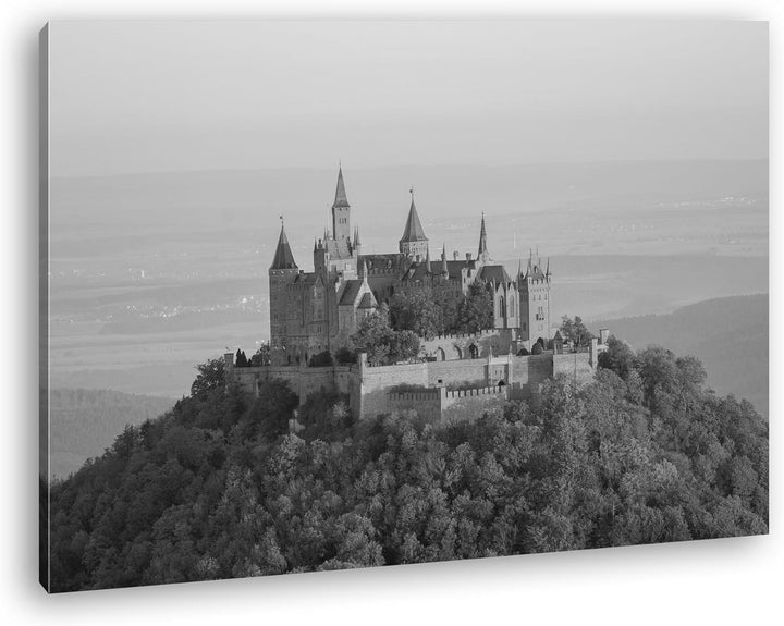 deyoli Burg in Hohenzollern Effekt: Schwarz/Weiss Format: 60x40 als Leinwandbild, Motiv fertig gerah