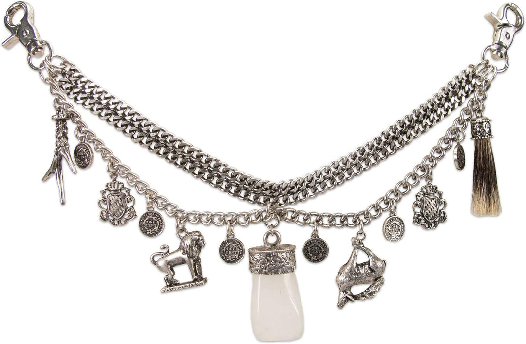 Alpenflüstern Trachten-Charivari Benedikt - Hochwertiger Herren-Trachtenschmuck mit Trophäen-Anhänge