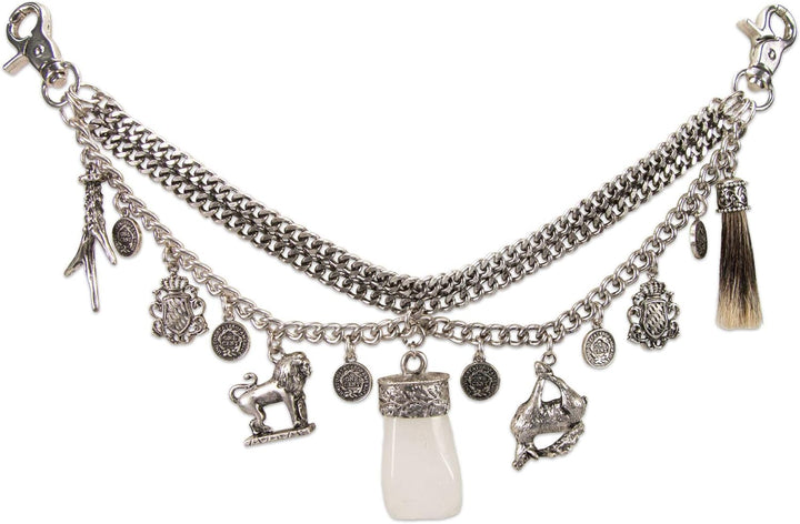 Alpenflüstern Trachten-Charivari Benedikt - Hochwertiger Herren-Trachtenschmuck mit Trophäen-Anhänge