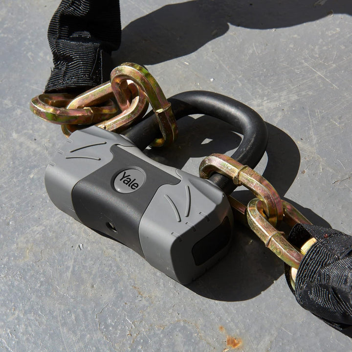 YALE Maximum Security Sicherheitskette & Schloss 1100 mm - YCL3/10/110/1 - mit Titanium verstärkte K