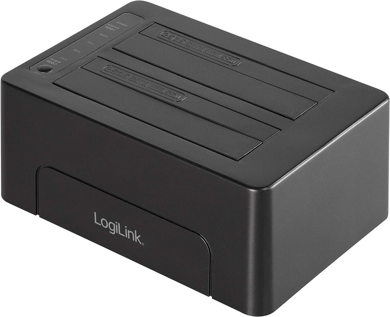 LogiLink QP0028 Quickport USB 3.1 GEN2 für 2X 2,5/3,5" HDD/SSD (2-Bay) Schwarz, único für 2x HDD/SSD