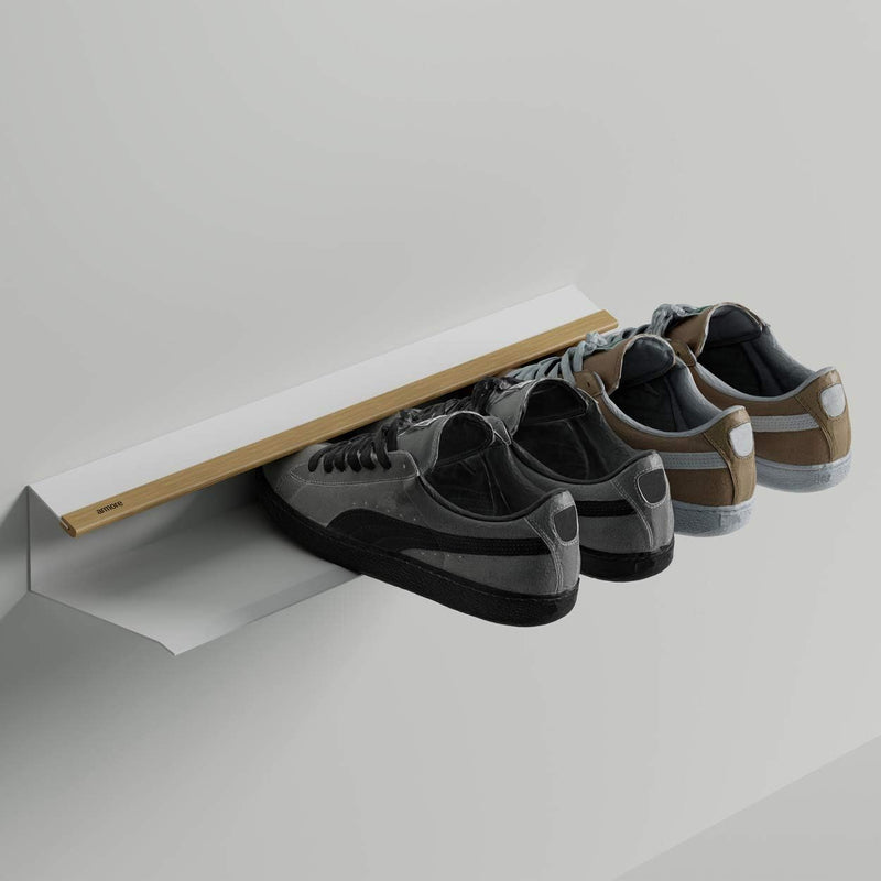 Armore Schuhregal zum Aufhängen an der Wand, Schwerlastregal, Regal aus Natürlichem Eichenholz und M