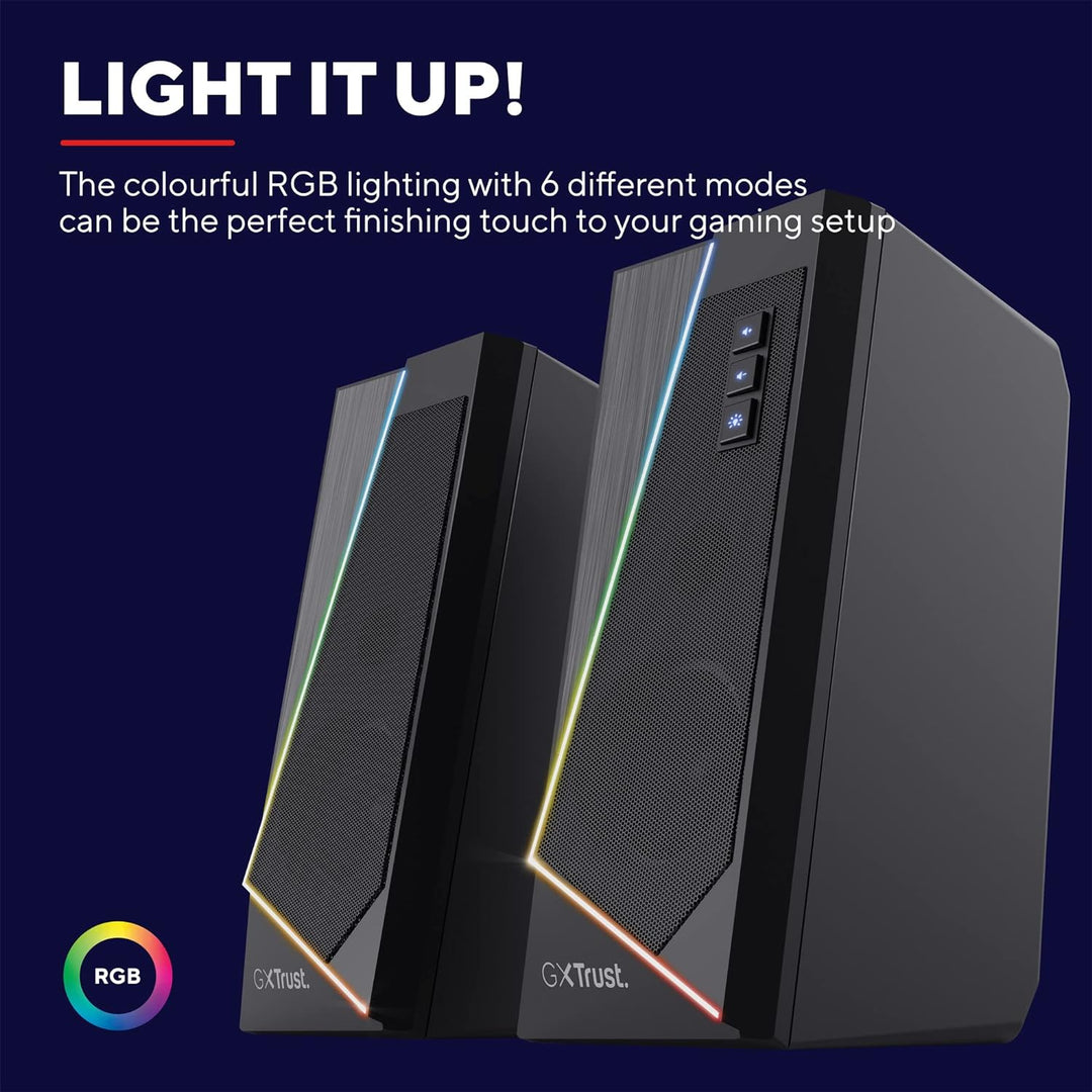Trust Gaming Lautsprecher für PC GXT 609 Zoxa - Computer Boxen, Lautsprecherset mit 6 Verschiedene R