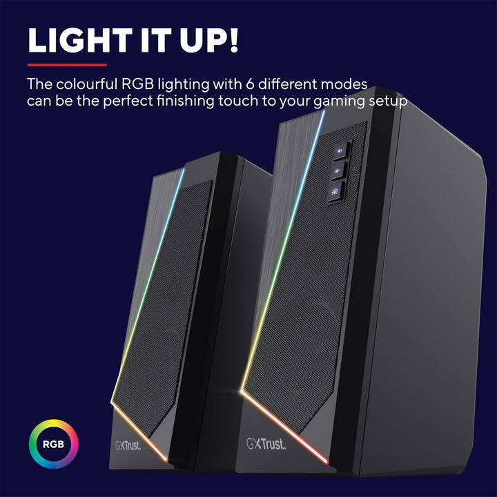 Trust Gaming Lautsprecher für PC GXT 609 Zoxa - Computer Boxen, Lautsprecherset mit 6 Verschiedene R